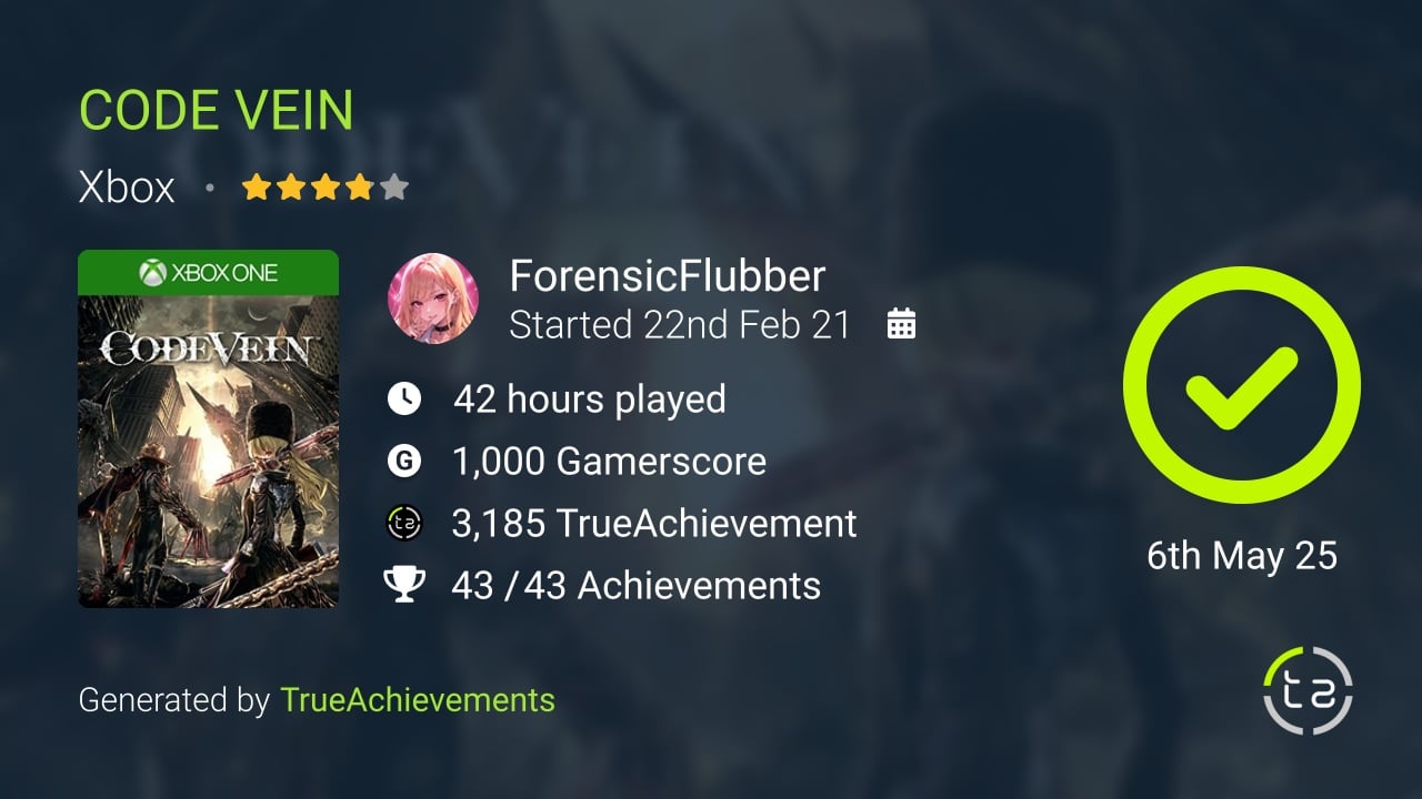 CODE VEIN achievement summary